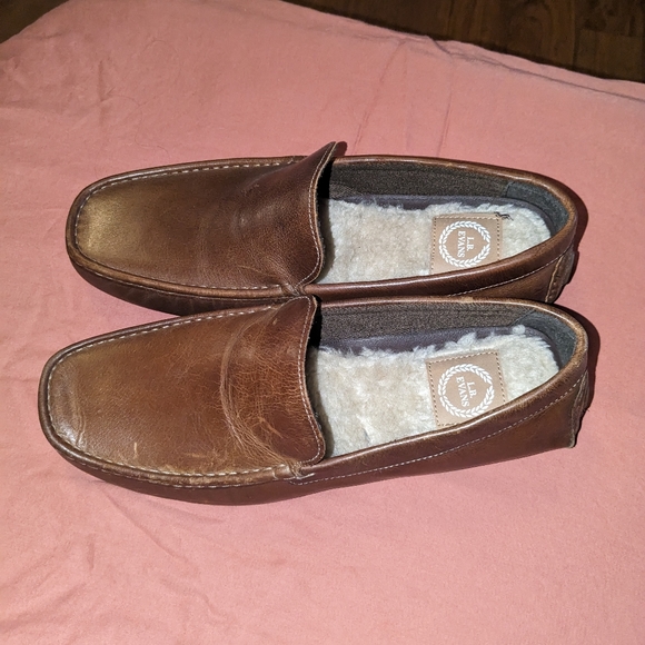L.B. Evans Men's Alton Cognac Loafers Driving shoes slip on Size 9W NWOT - Picture 5 of 7